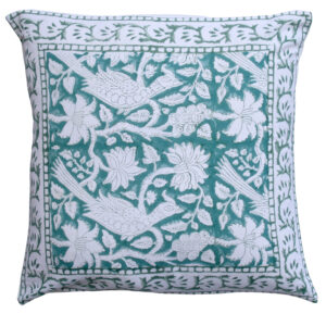 Green Pheasant Cushion Cover