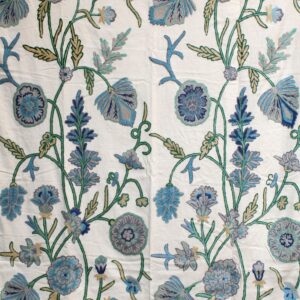 Blue Thistle Crewel Curtain