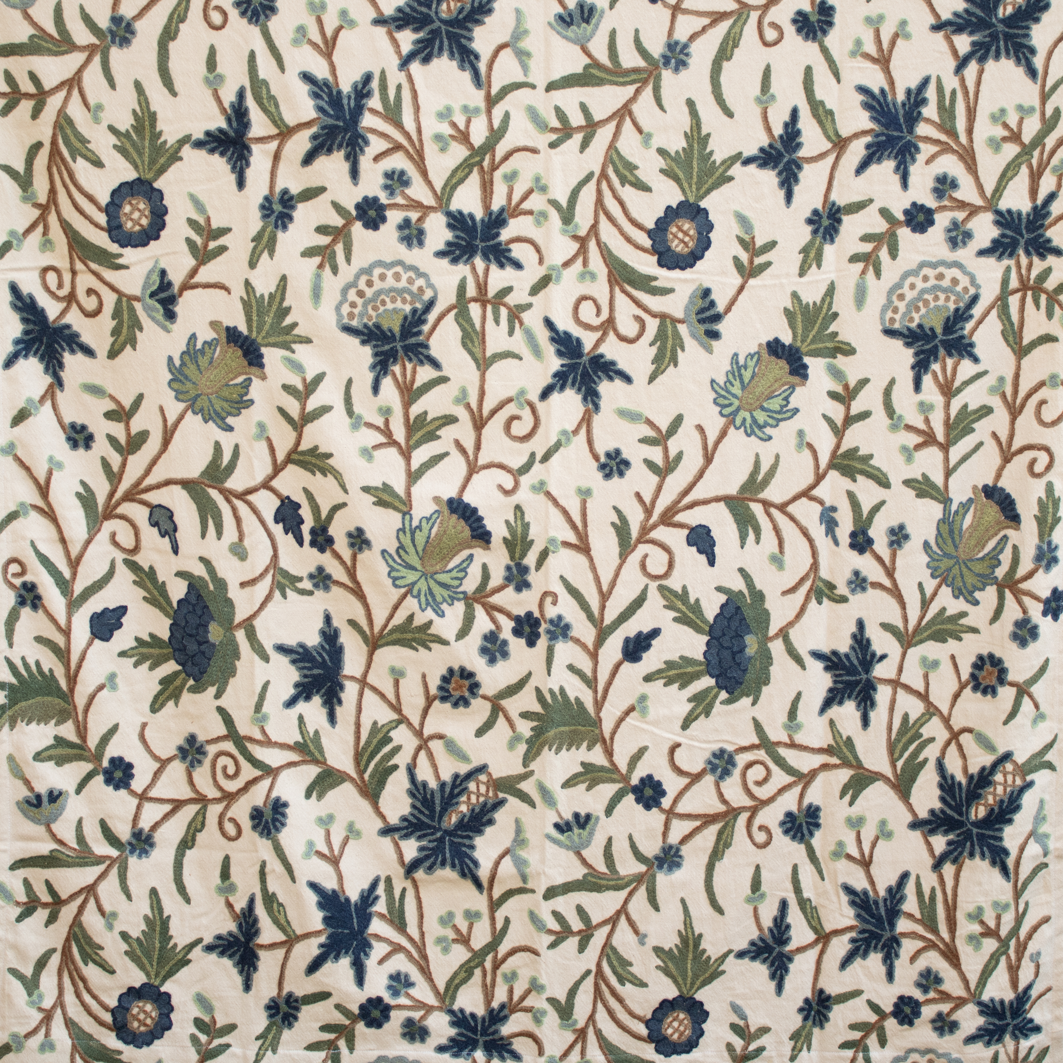 Blue Leh Crewel Curtain